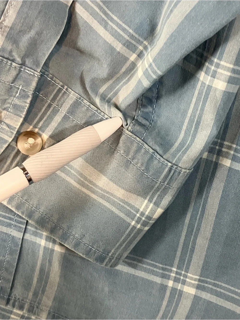 Classic Blue Plaid Button-Down Shirt - Men's xl